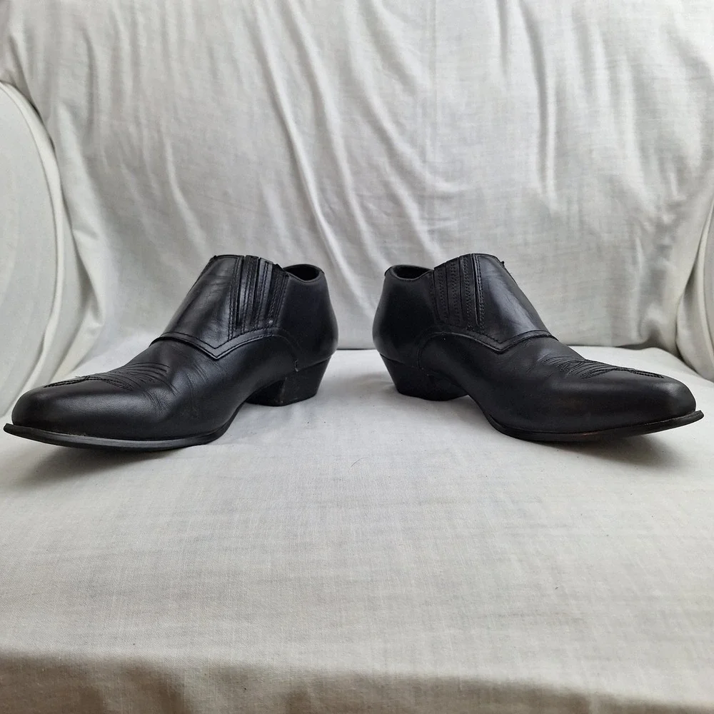 Vintage VTG Shoes Leather Durango Black 9.5M Boot Women RD3520 Western Ankle
